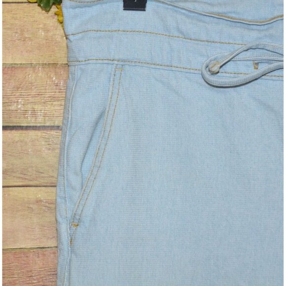 Cute Universal Thread Paper Bag Waist Light Wash Jeans Wide Leg Ladies 18 36x26 - Picture 4 of 11